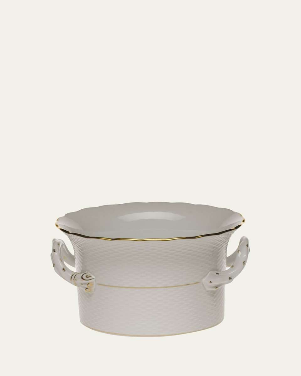 Golden Edge Large Cache Pot